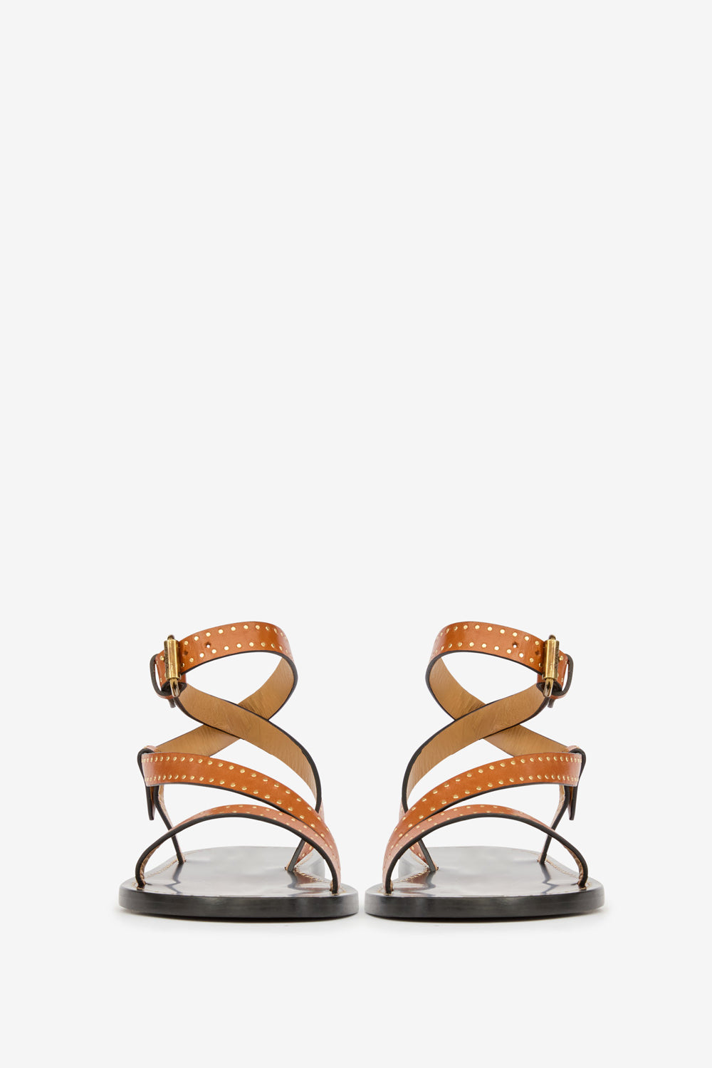 Jopee スタッズ付きレザー フラットサンダル - Havana - Woman - 4