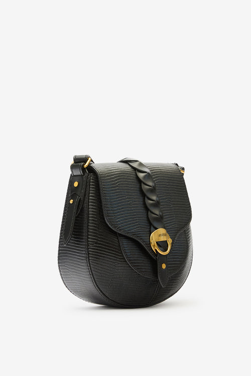 Sac à main altay small en cuir de veau velours - Noir - Woman