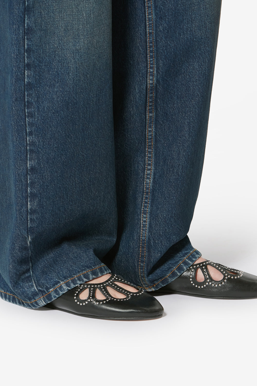 Bloris soft leather ballet flats - Black and silver - Woman - 5