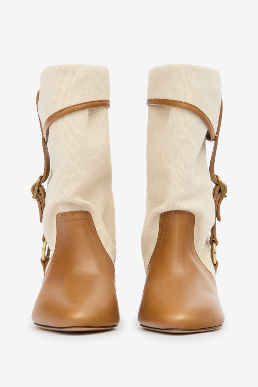 Darner buckle コットン ブーツ - Ecru-chestnut - Woman - 4