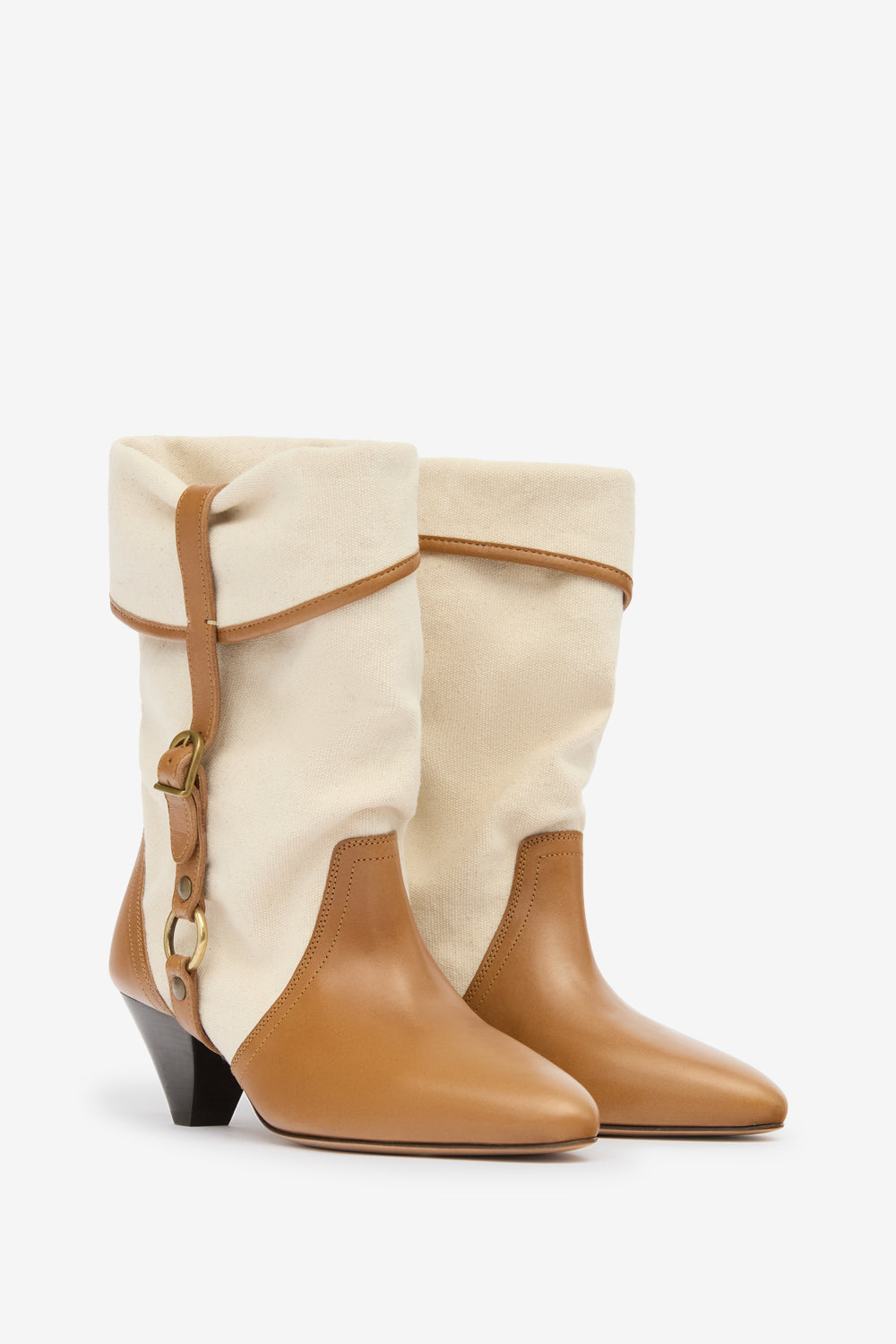 Darner buckle コットン ブーツ - Ecru-chestnut - Woman - 3