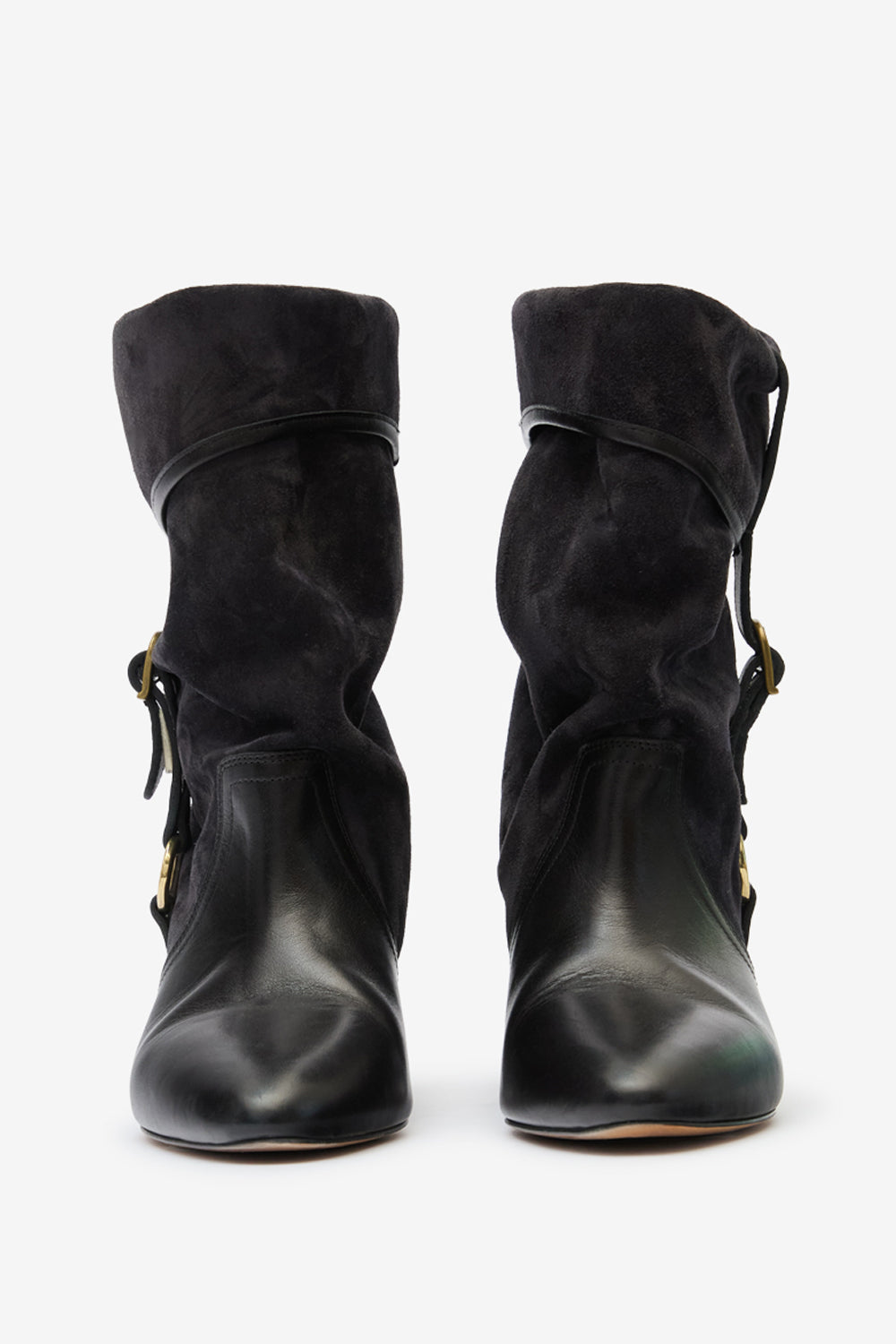 Darner buckle スエードレザー ブーツ - ウォッシュドブラック - Woman - 4