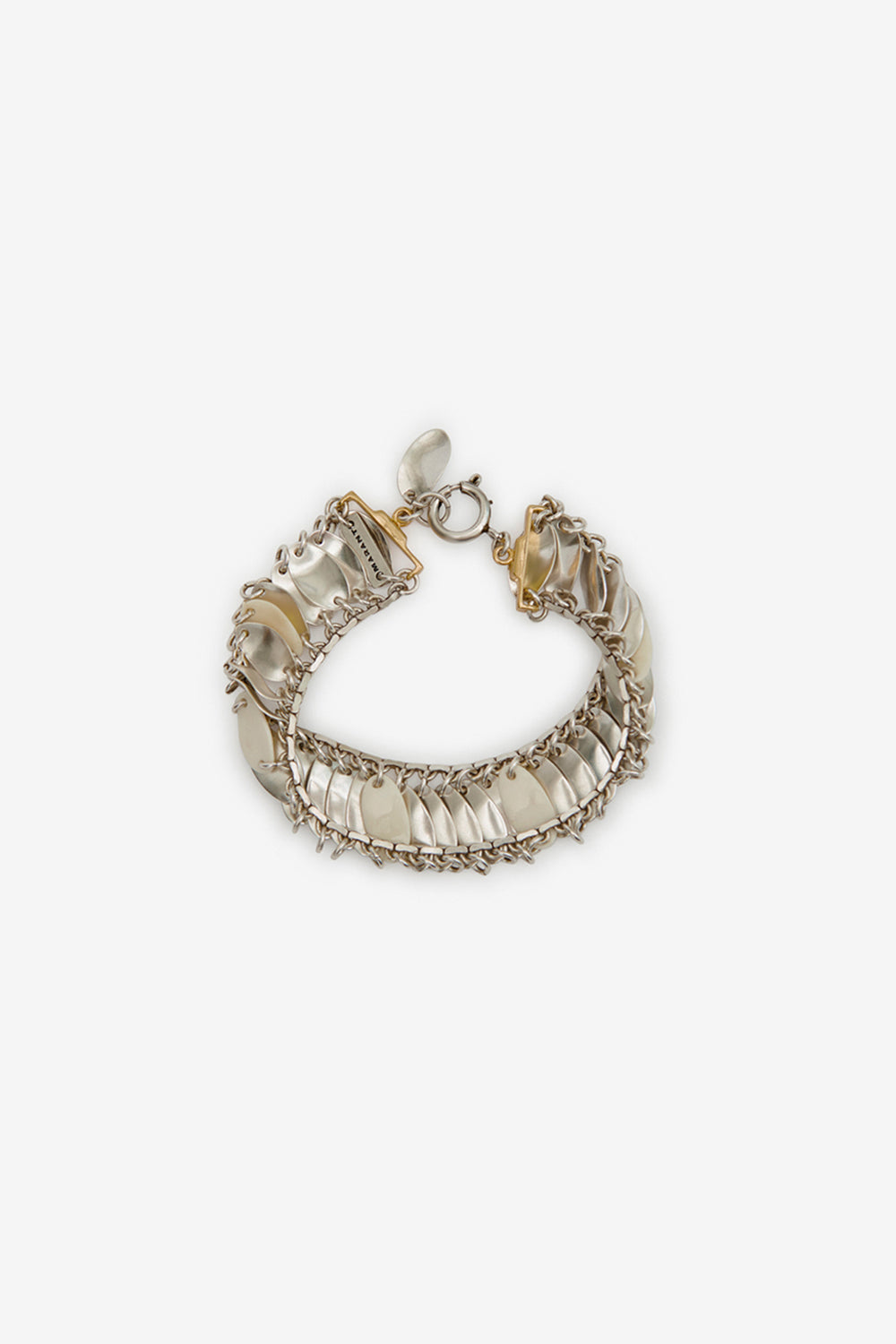 Bracciale largo con mini-piastrine ailys man - Silver-gold - Man - 1