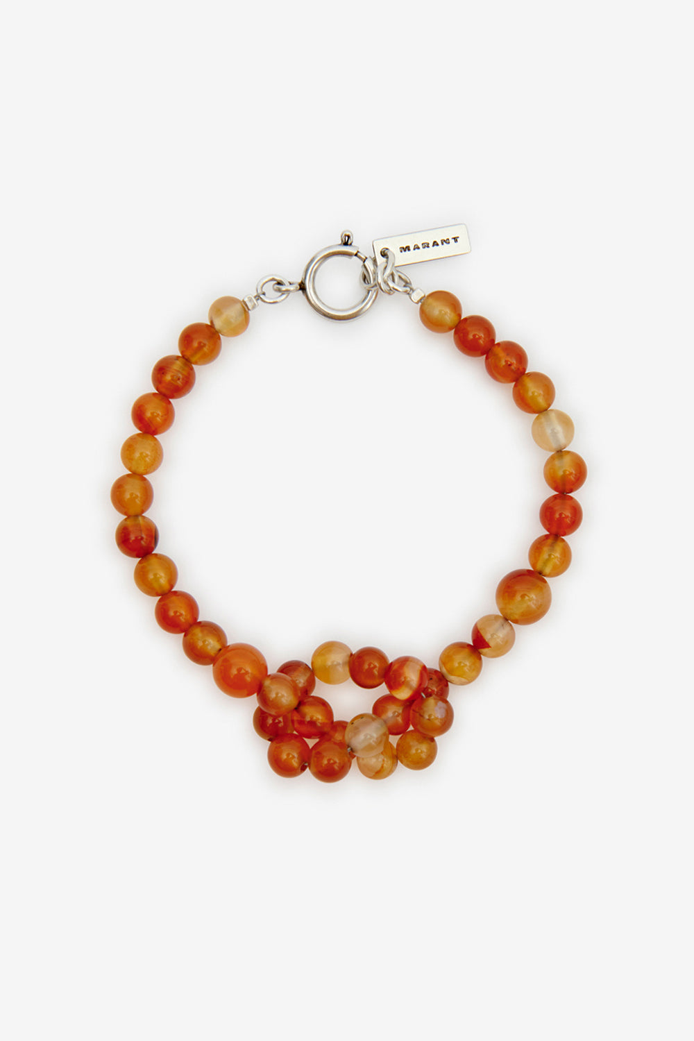 Bracciale con perle in pietra noah - Poppy orange-silver - Man - 1