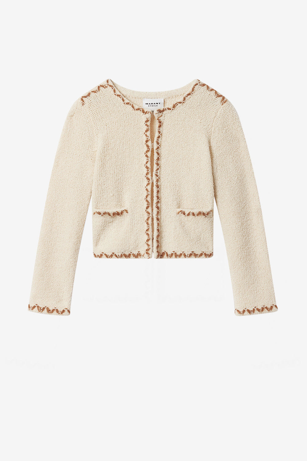 Rochelle メリノウールツイード カーディガン - Ecru-bronze - Woman - 1