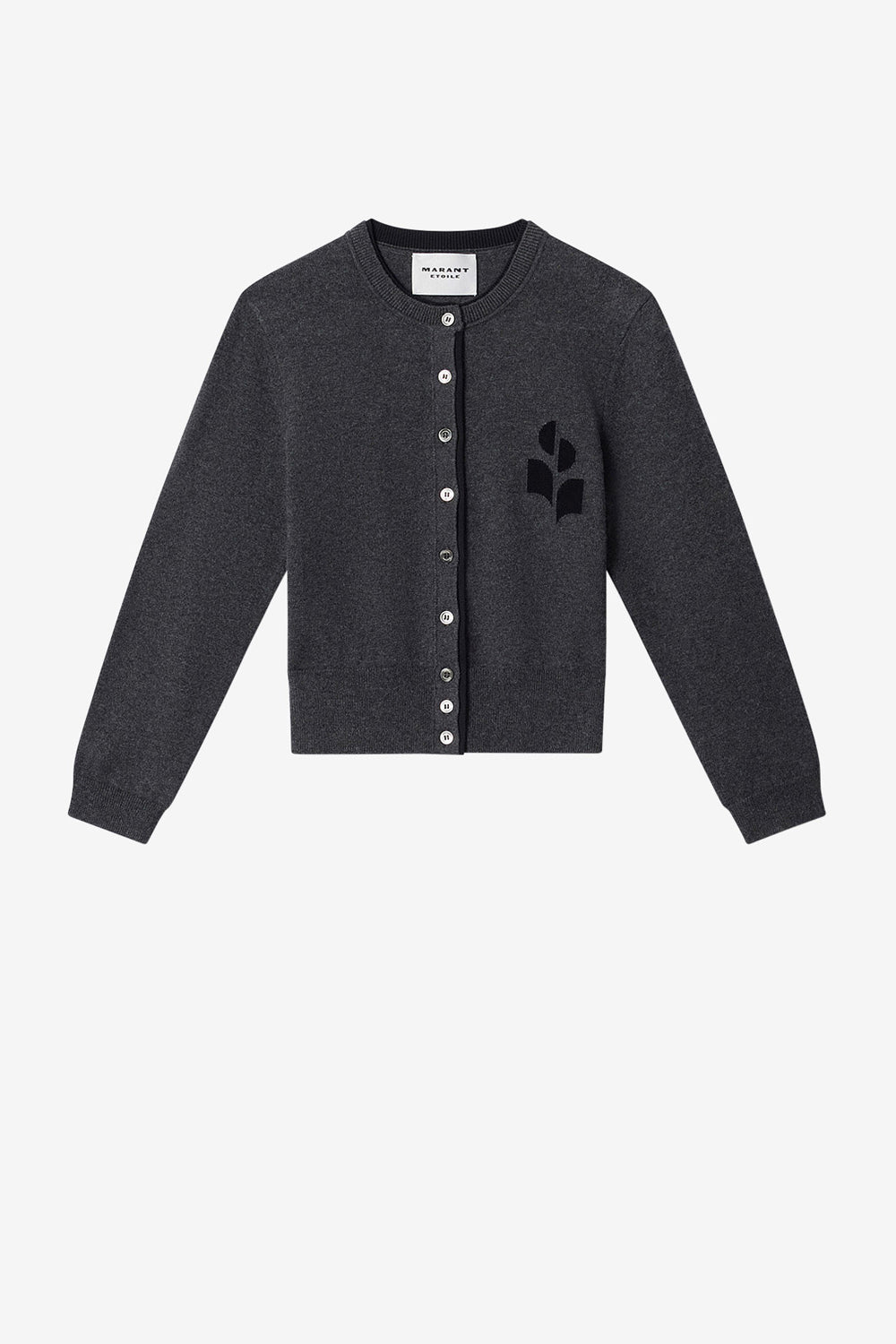 Lona two-toned cotton and wool cardigan - Anthracite-black - Woman - 1