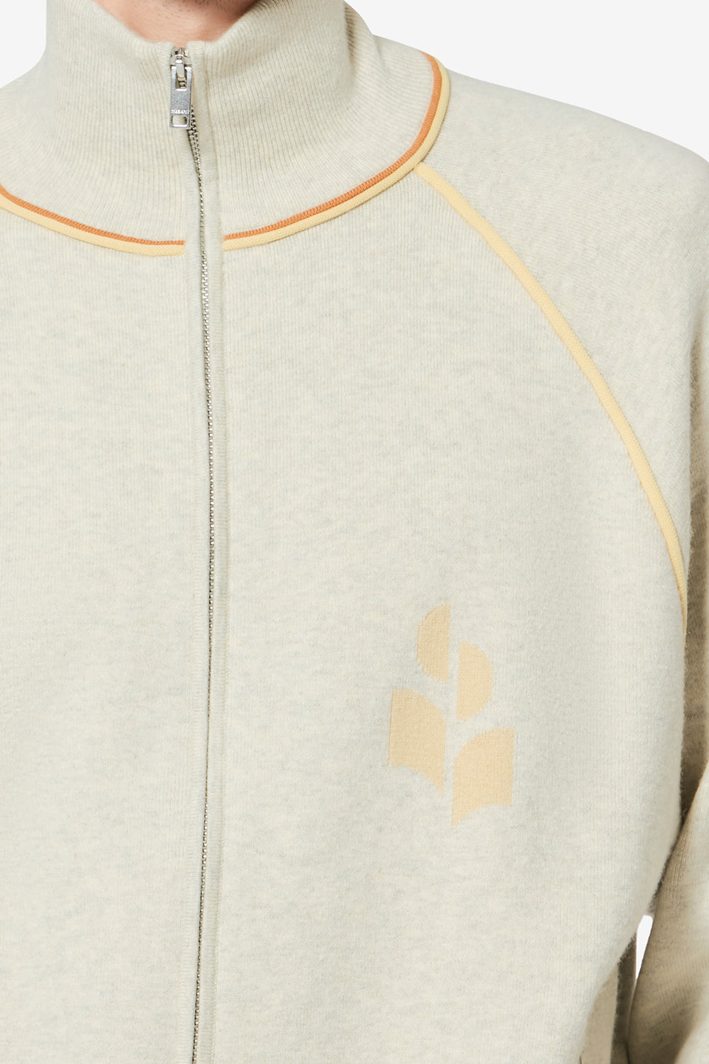 Sergio 니트 스포티 가디건 - Light grey-light yellow - Man - 3