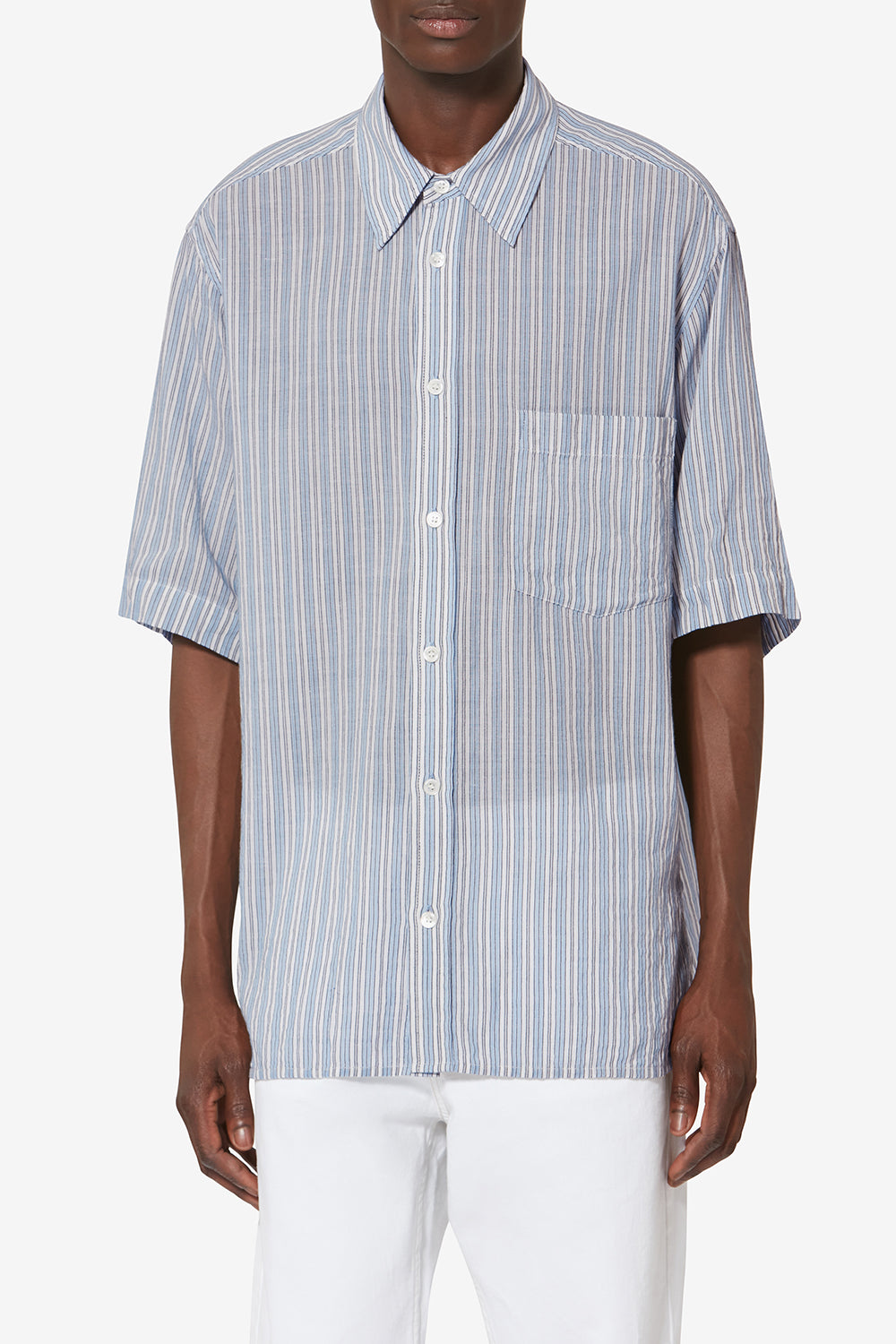 Labilio コットン オックスフォードシャツ - 青 - Man - 4