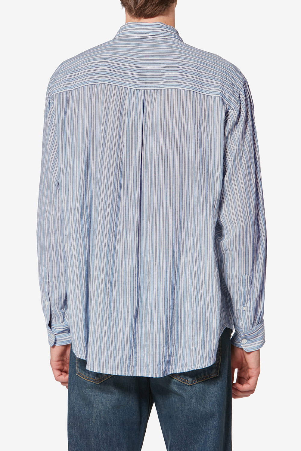 Cybilio ワッフル ストライプ入りシャツ - 青 - Man - 5