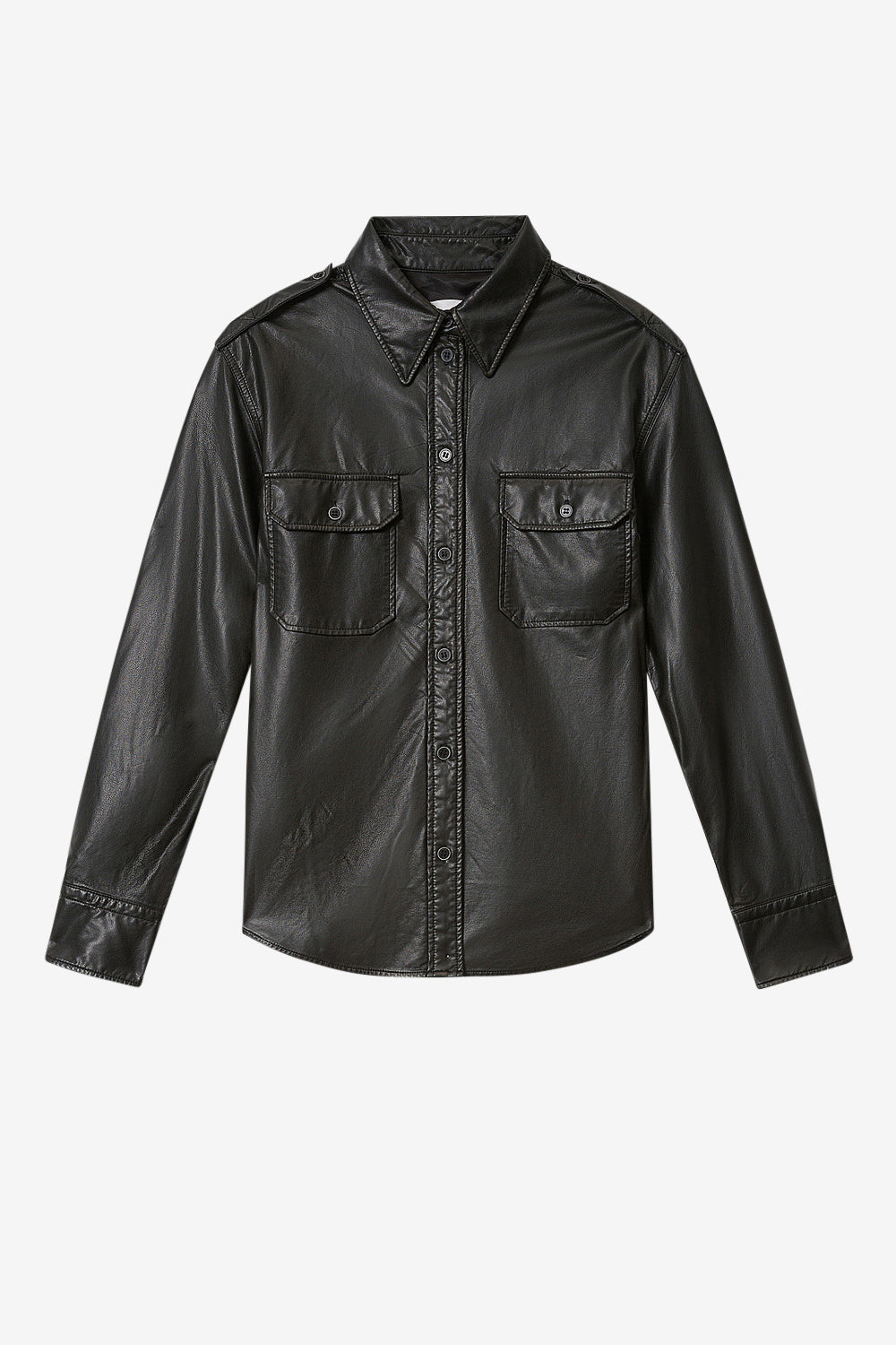 Camisa noee en aspecto de cuero suave y fino - Negro - Woman - 1