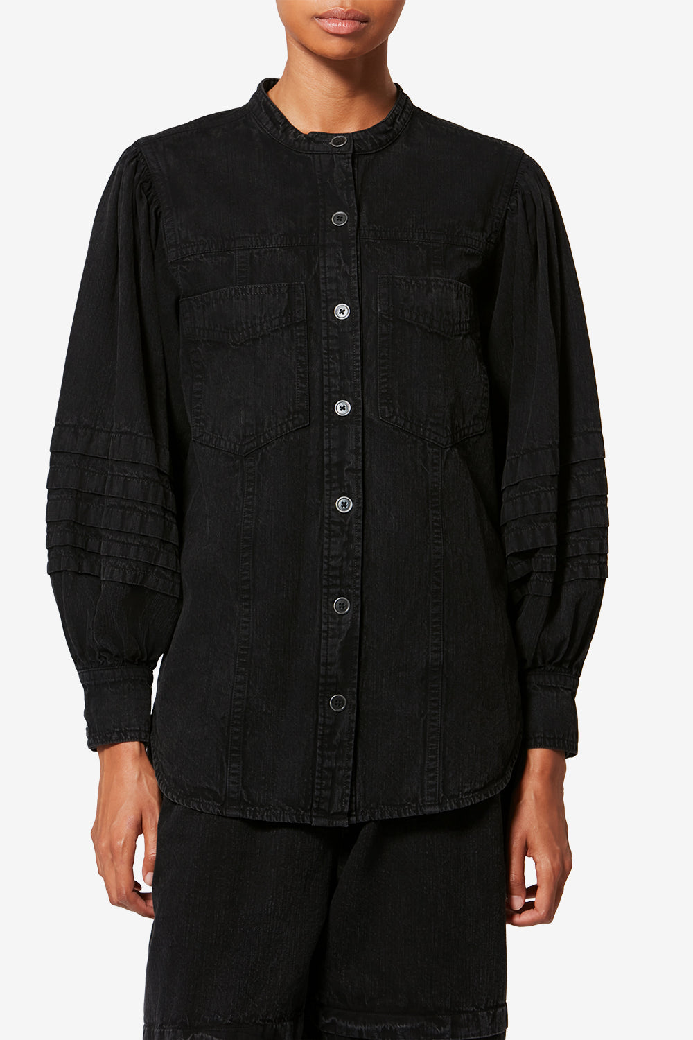 Chemise en chambray délavé mileda - Noir délavé - Woman - 4