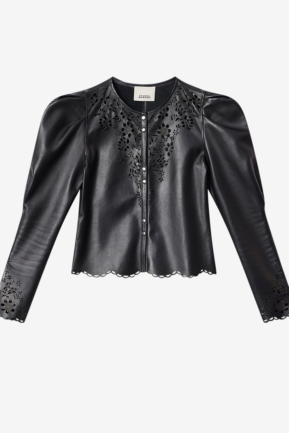 Camicia corta in pelle di agnello nerida - Nero - Woman