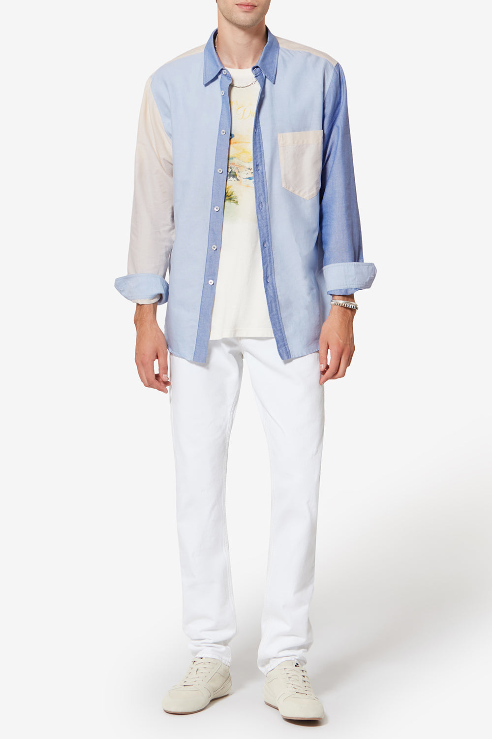 Nathael patchwork cotton oxford shirt - Multicolor - Man - 2