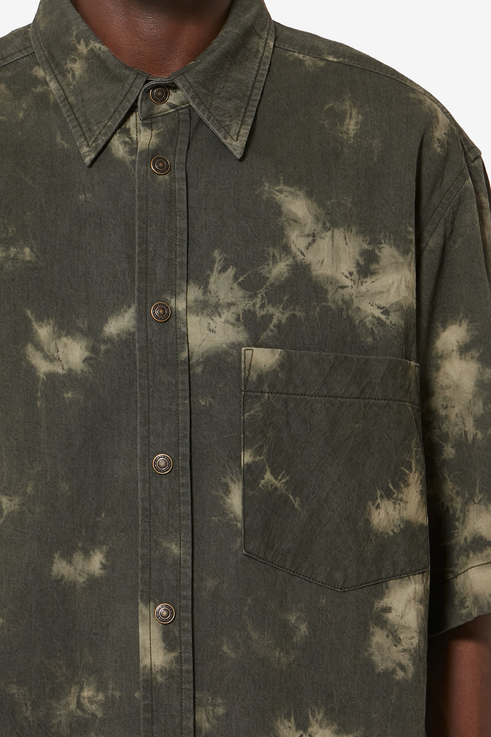 Tabilio quilted chambray shirt - Light khaki - Man - 3