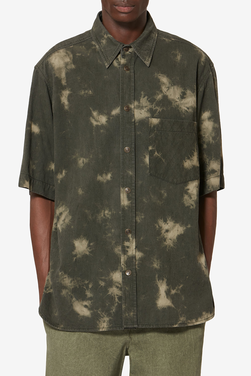 Tabilio quilted chambray shirt - Light khaki - Man - 4