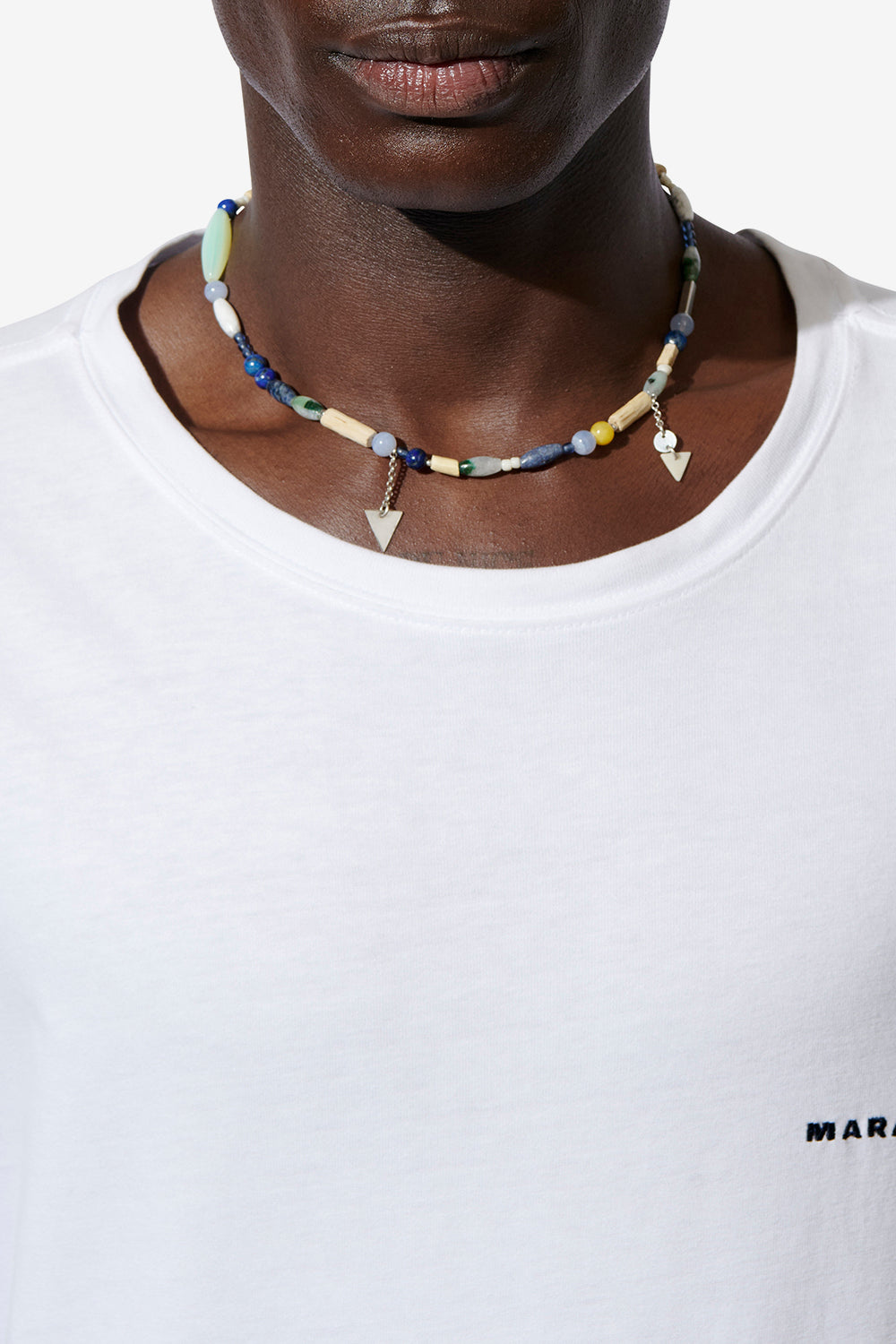 Yulian 스톤, 우즈, 펜던트 네크리스 - Blue-silver - Man - 2