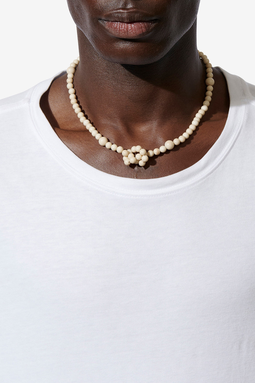 Steinperlen-halskette noah - Ecru-silver - Man - 2