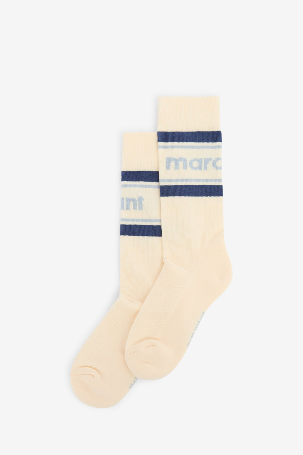 Calzini medi sporty a righe donna - Ecru and blue - Man - 1