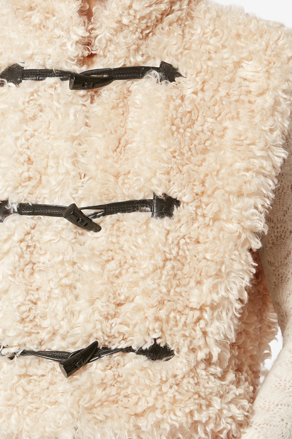 Gilet sans manches alisa en fausse fourrure bouclette - Écru - Woman - 3