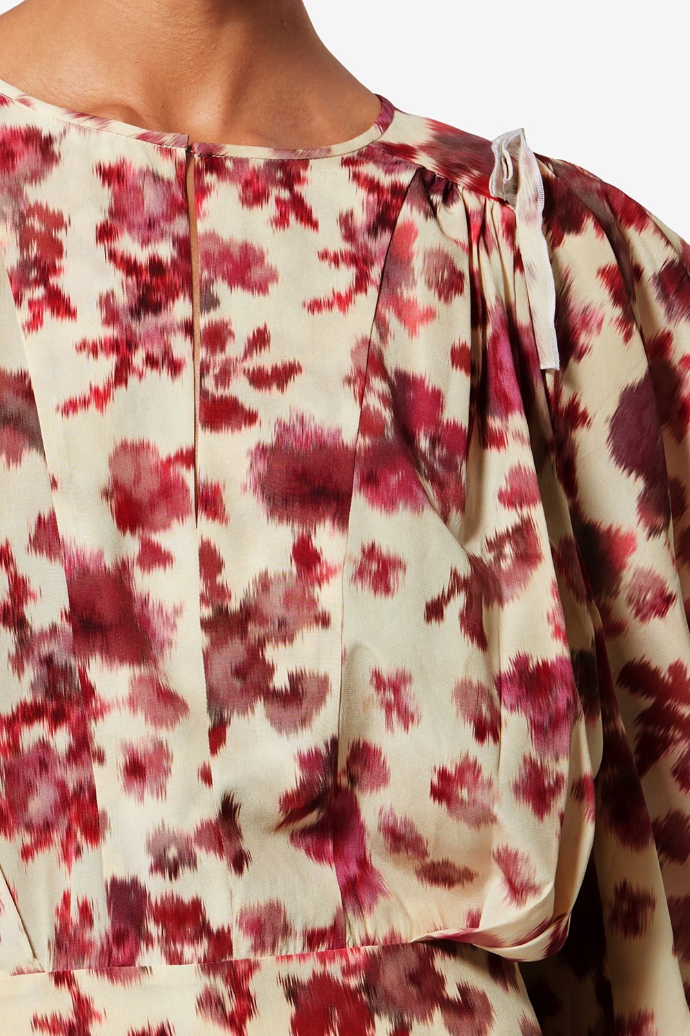 Zarga short printed stretch silk top - Pink - Woman - 3