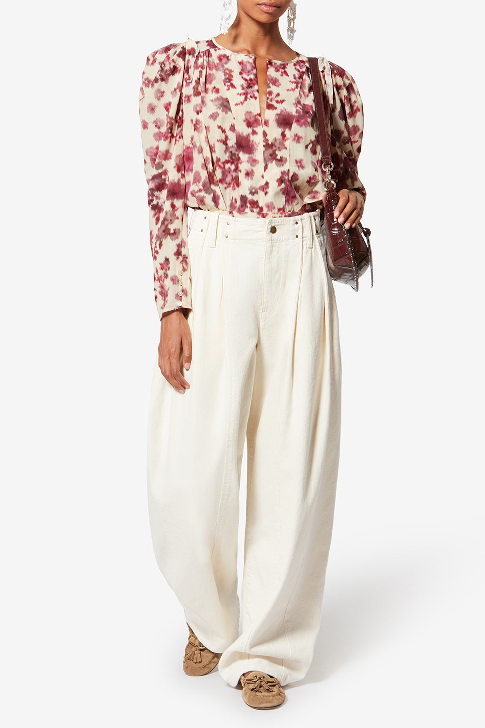 Bedrucktes kurzes top aus stretch-seide zarga - Rosa - Woman - 2