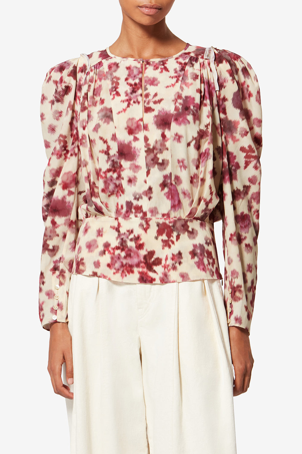 Bedrucktes kurzes top aus stretch-seide zarga - Rosa - Woman - 4