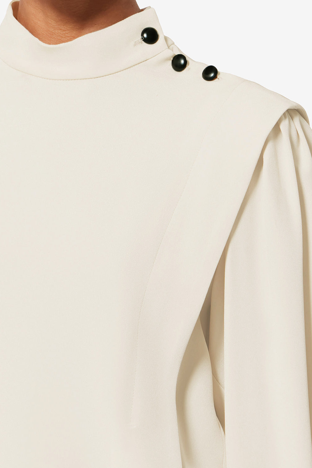 Top à manches longues en crêpe fluide felissa - Écru - Woman - 3