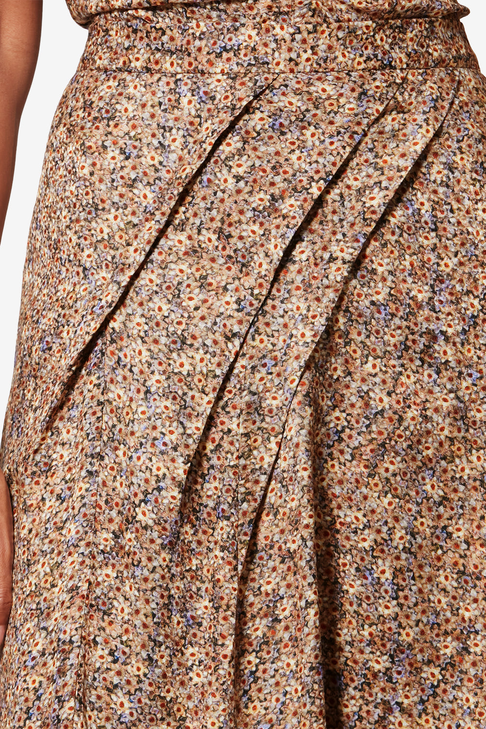 Cacia 플로럴 실크 자카드 스커트 - Ochre - Woman - 3