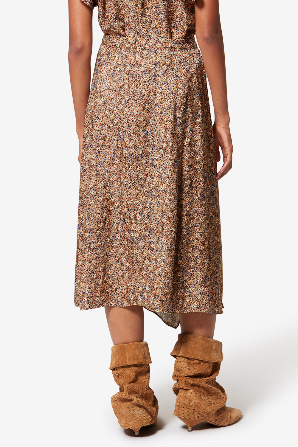 Cacia 플로럴 실크 자카드 스커트 - Ochre - Woman - 5