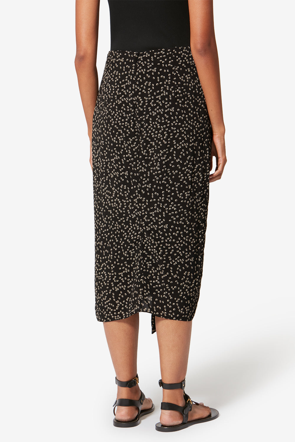 Zaine 종이접기 프린트 플루이드 스커트 - 검은색 - Woman - 5