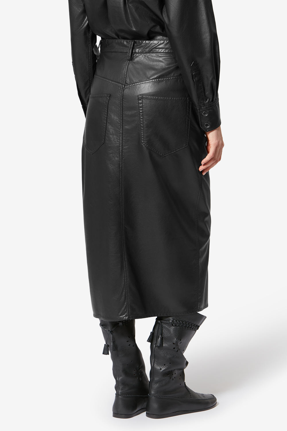 Jupe crayon façon cuir souple et fin nelaura - Noir - Woman - 5