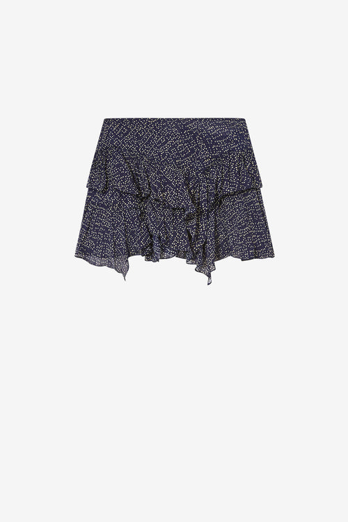 Jupon courte lolita en mousseline imprimé - Nuit - Woman