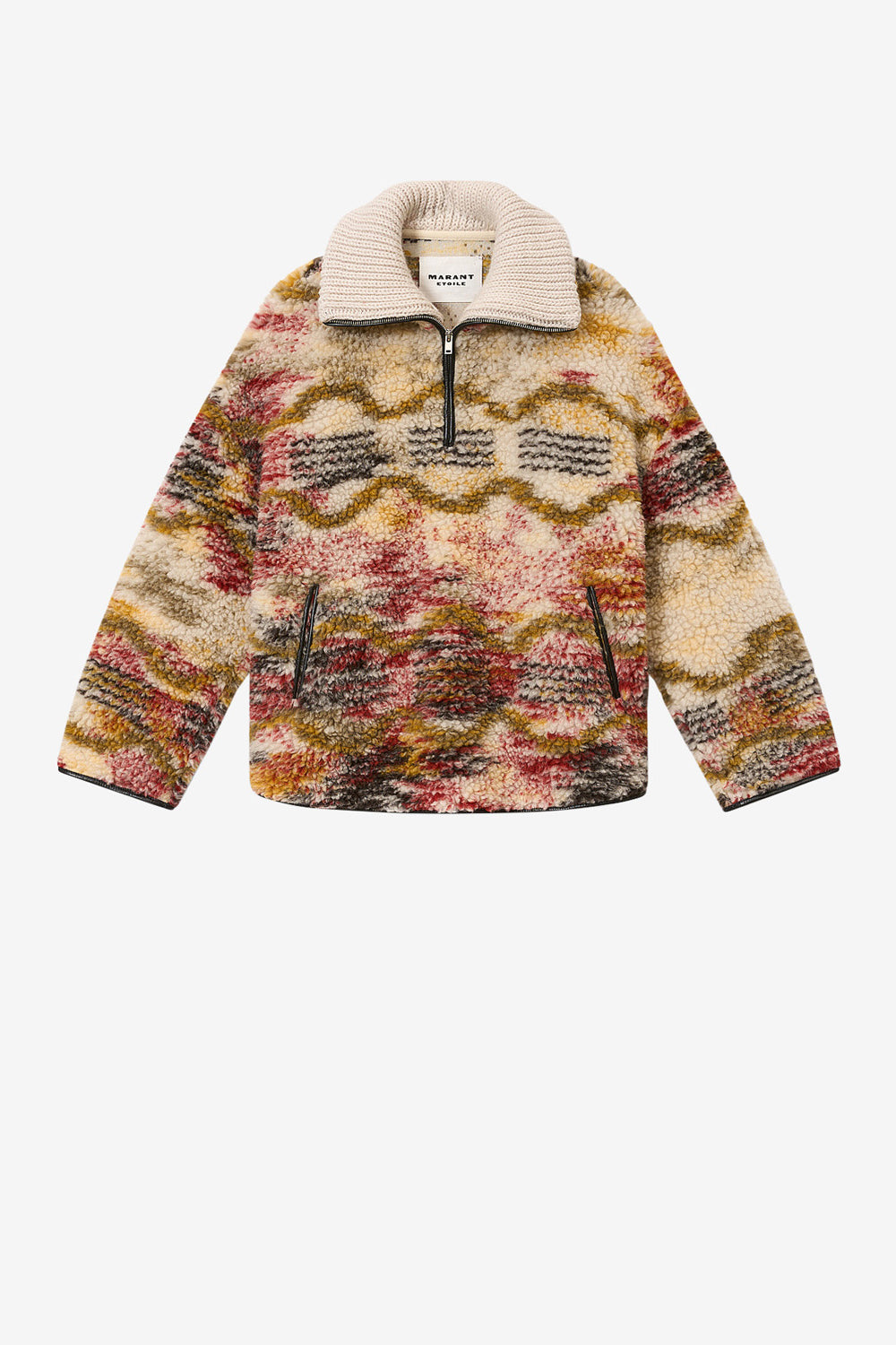 Marner fleece cloud print coat - Ecru-ochre - Woman - 1