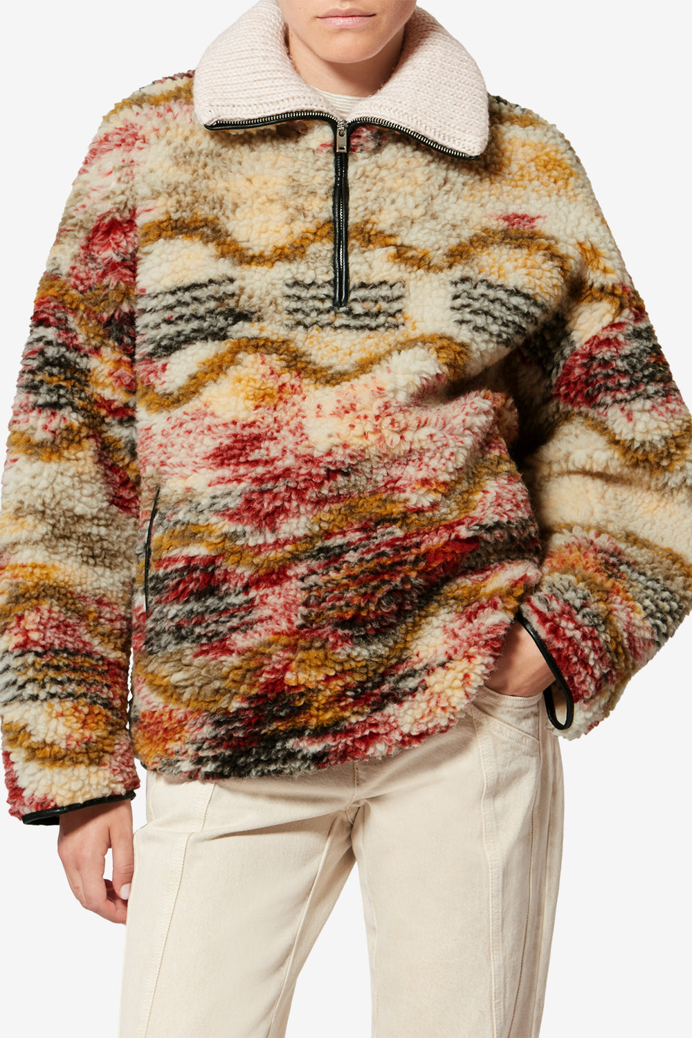 Marner 구름 프린트 플리스 - Ecru-ochre - Woman - 4