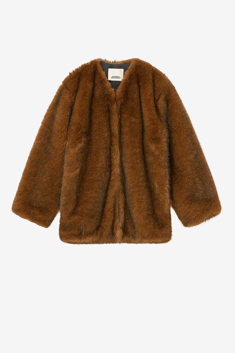 Aglae short faux fur coat - Ochre - Woman - 1