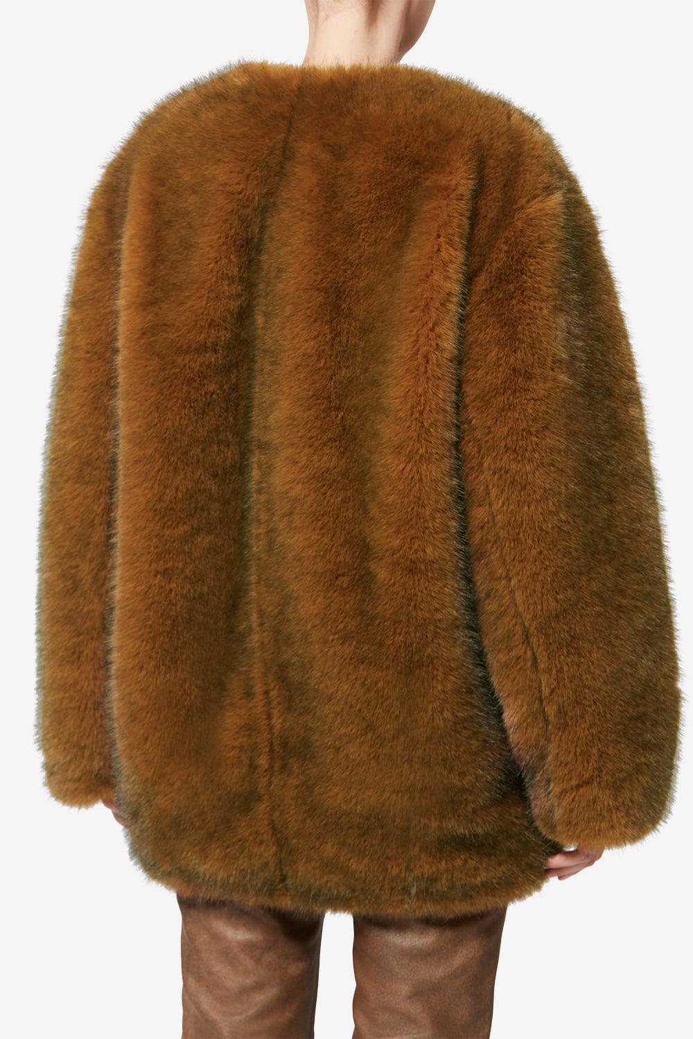 Aglae 인조 모피 쇼트 코트 - Ochre - Woman - 5