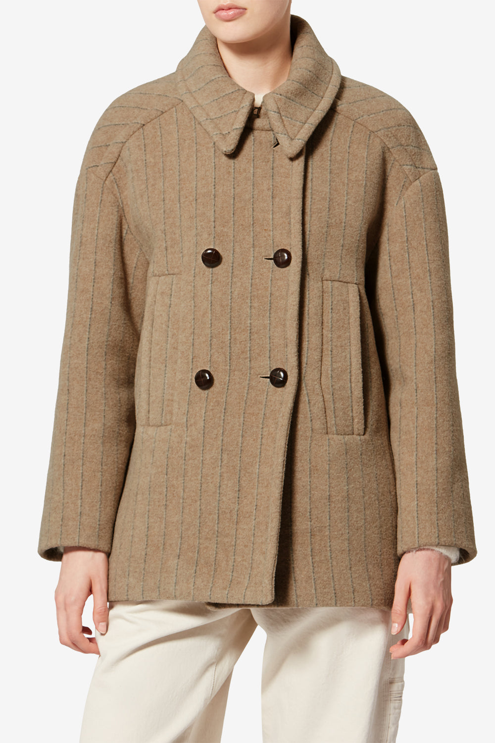 Manteau fiby-ga en laine - Taupe - Woman - 4