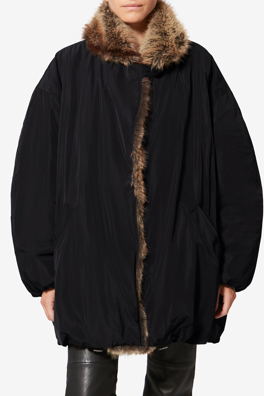 Cardine 인조 모피 안감 파카 - 검은색 - Woman - 4