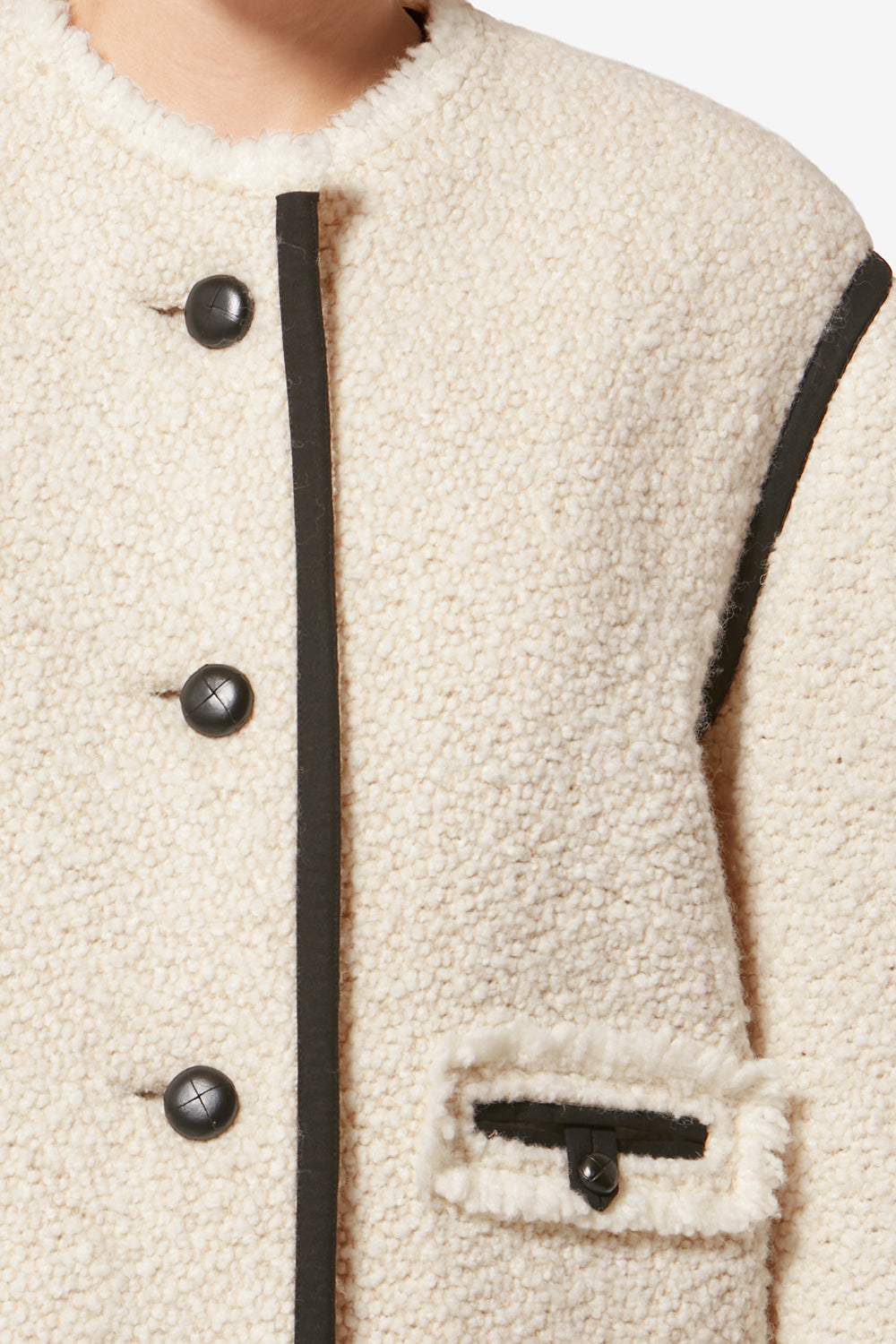 Veste en tweed bouclette en laine maylin - Écru - Woman - 3