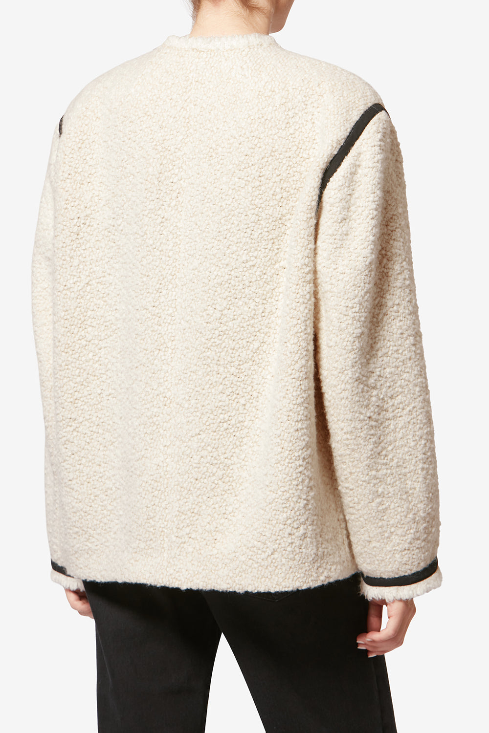 Veste en tweed bouclette en laine maylin - Écru - Woman - 5