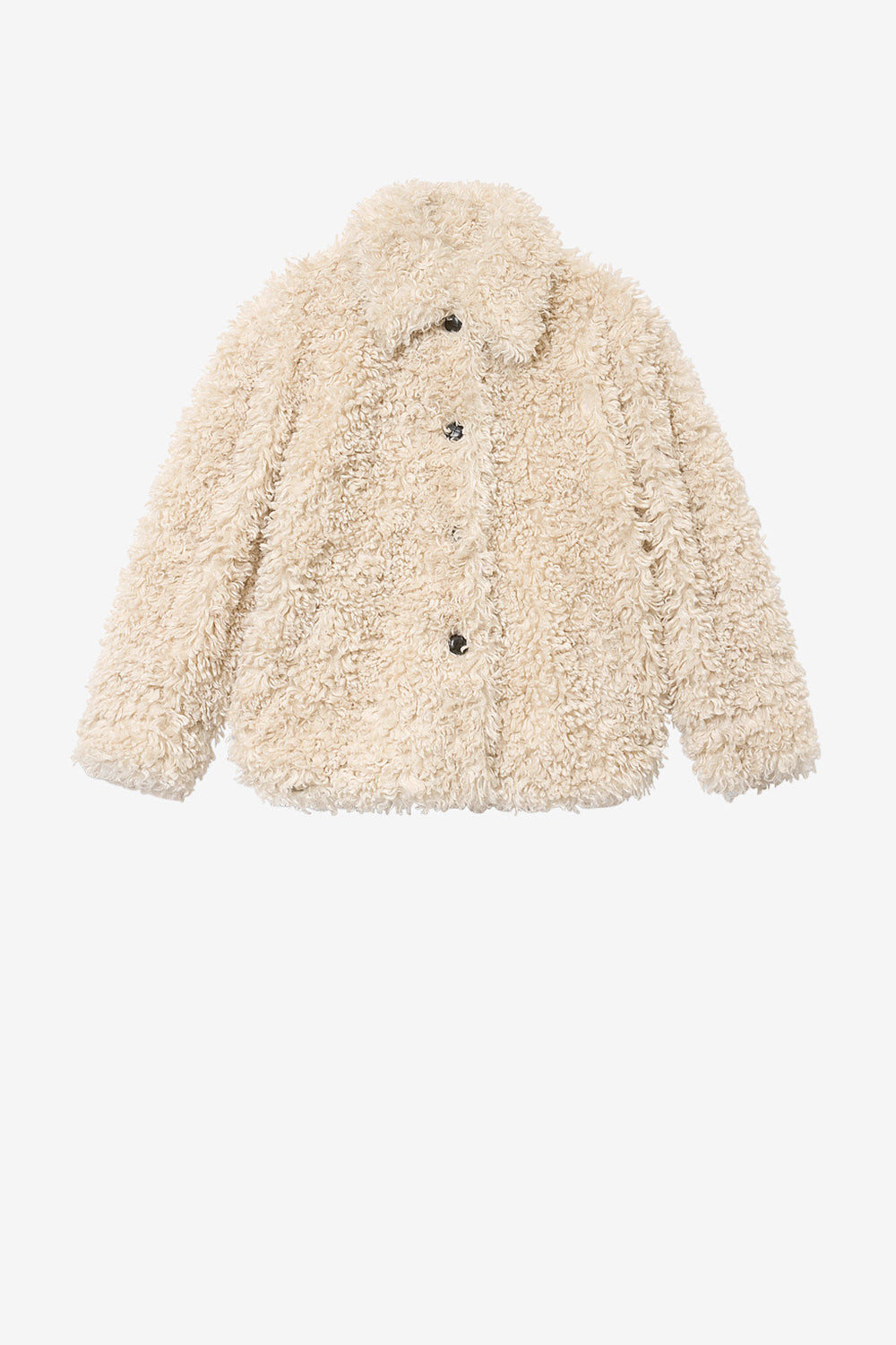 Tarvey short curly faux fur coat - Ecru - Woman - 1