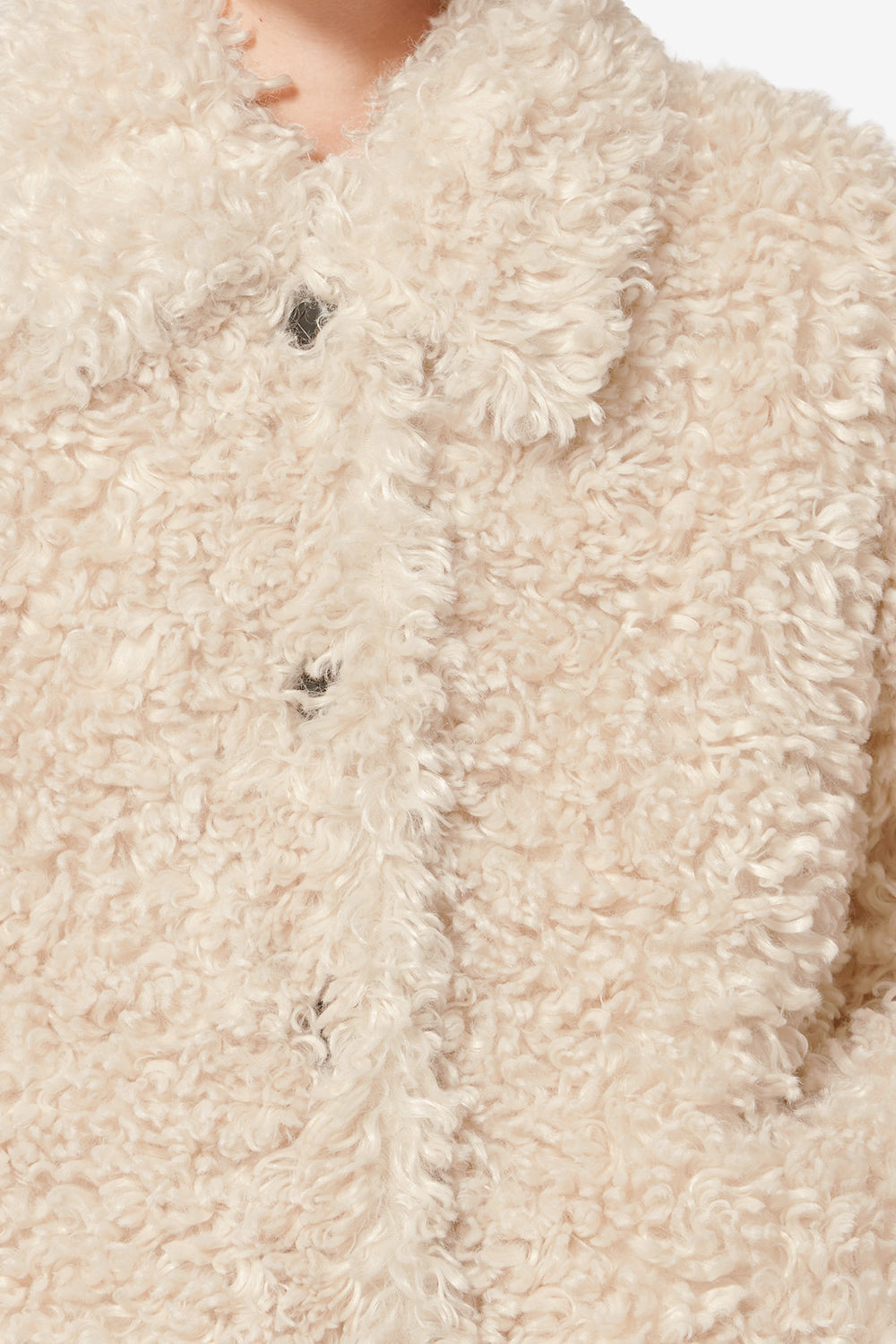 Tarvey short curly faux fur coat - Ecru - Woman - 3
