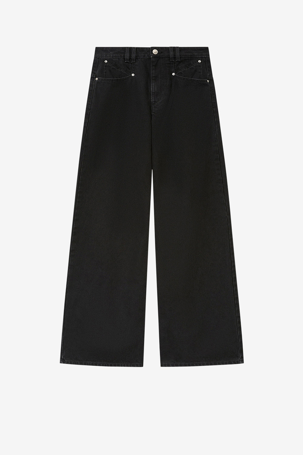 Lemony 코튼 팬츠 - 검정으로 씻어낸 - Woman - 1