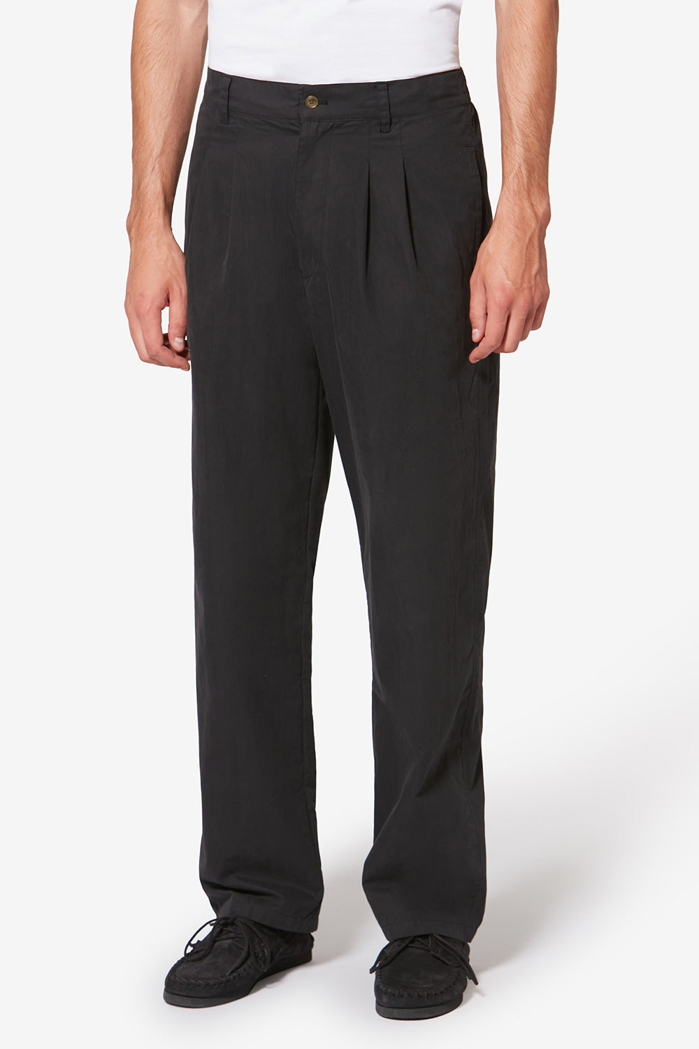 Lässige bundfaltenhose yostin aus baumwolle - Schwarz gewaschen - Man - 4