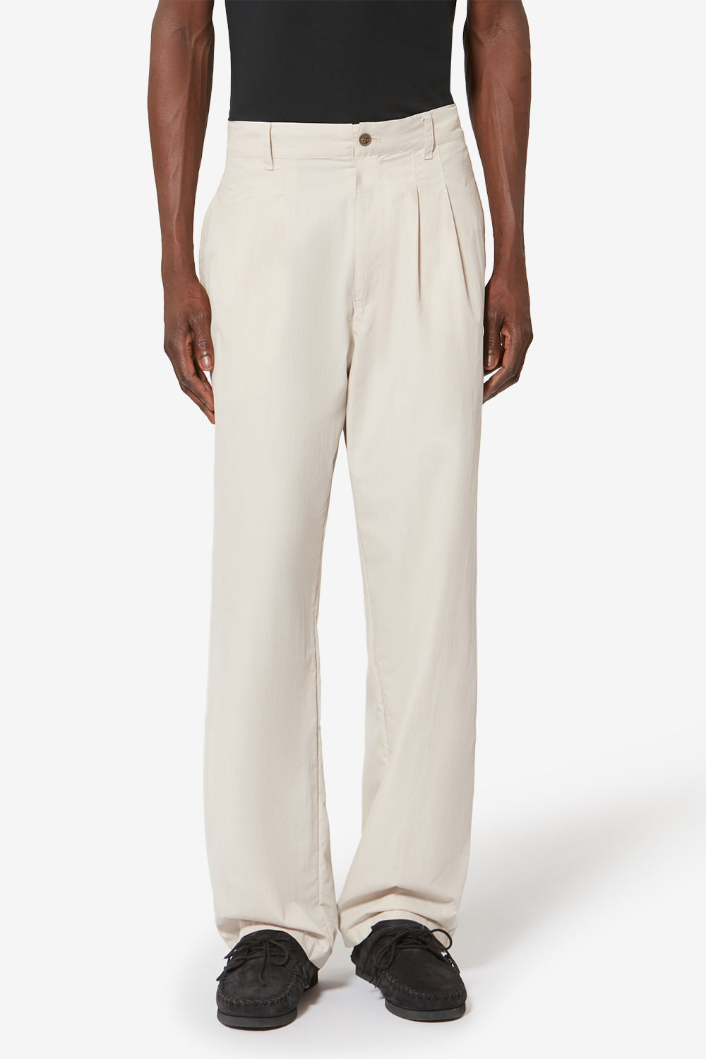 Pantaloni con pinces casual yostin in cotone - Ecru - Man - 3