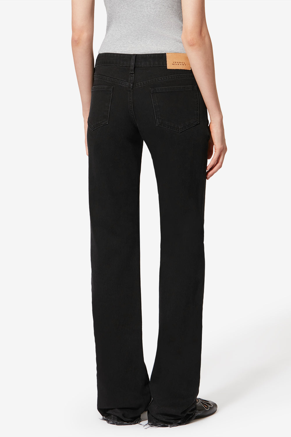 Pantaloni denala in cotone - Nero lavato - Woman - 5