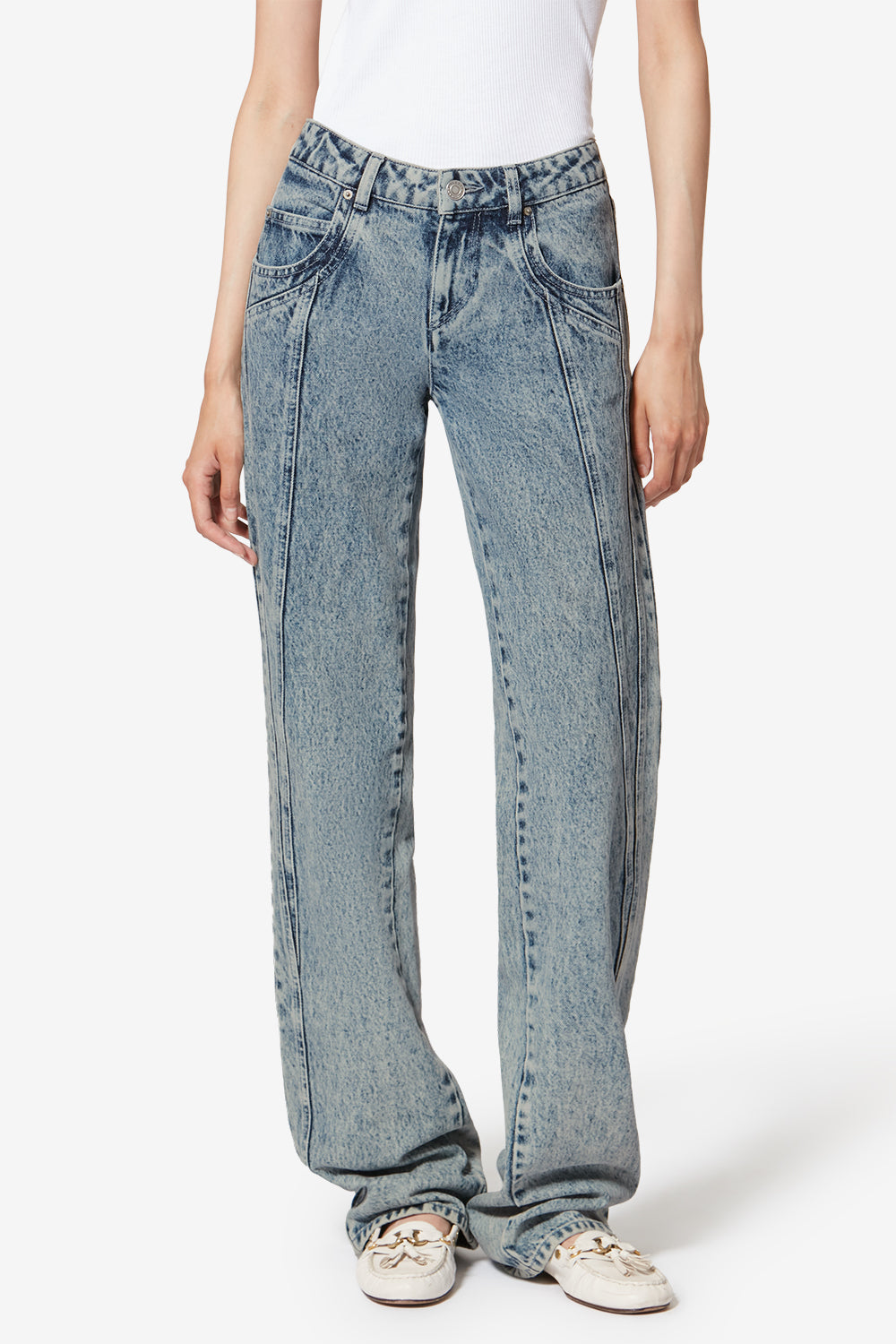 Jaylis ウォッシュドデニム ブーツカットジーンズ - ライトブルー - Woman - 4