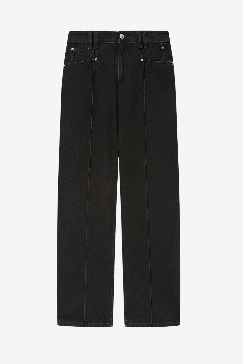 Pantaloni drolane in cotone - Nero lavato - Woman - 1