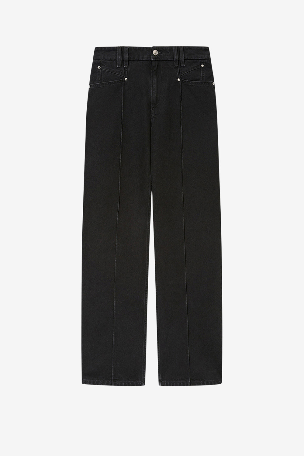 Pantaloni drolane in cotone - Nero lavato - Woman - 1