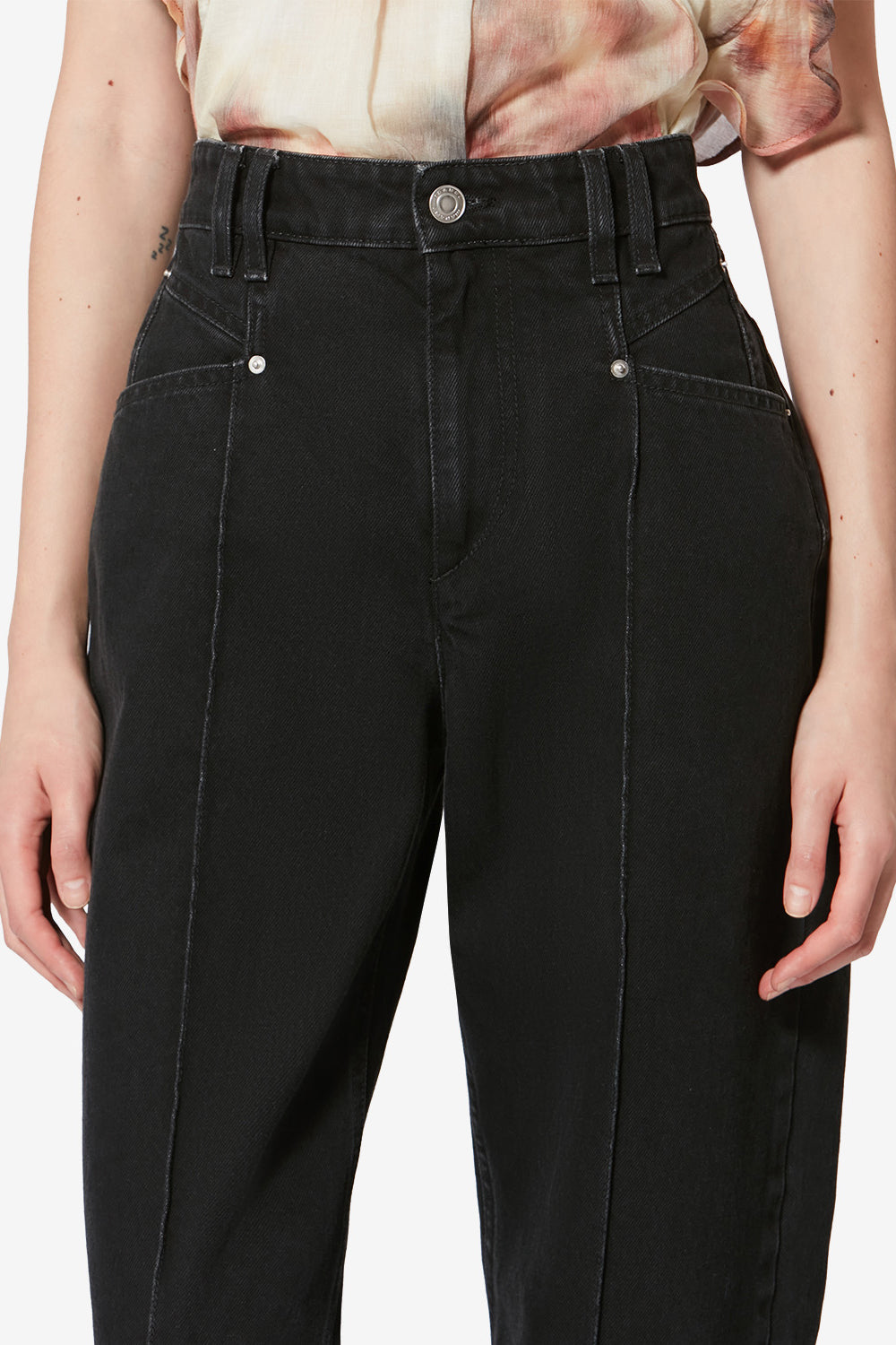 Pantaloni drolane in cotone - Nero lavato - Woman - 3